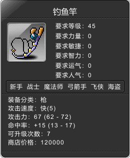 45级枪 钓鱼竿